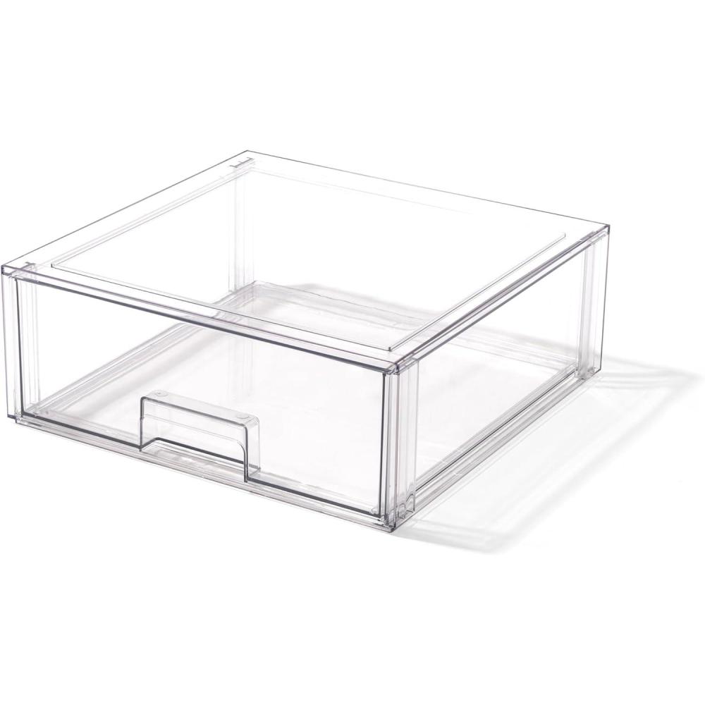 image:imageBINO  Stackable Storage Drawers Small  Clear  THE CRATE COLLECTION  Storage Bins With Drawers  Bathroom Organizers  Under Sink Organizer  Vanity Cabinet Home OrganizationXLarge
