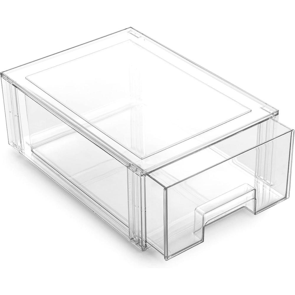 image:imageBINO  Stackable Storage Drawers Small  Clear  THE CRATE COLLECTION  Storage Bins With Drawers  Bathroom Organizers  Under Sink Organizer  Vanity Cabinet Home OrganizationLarge