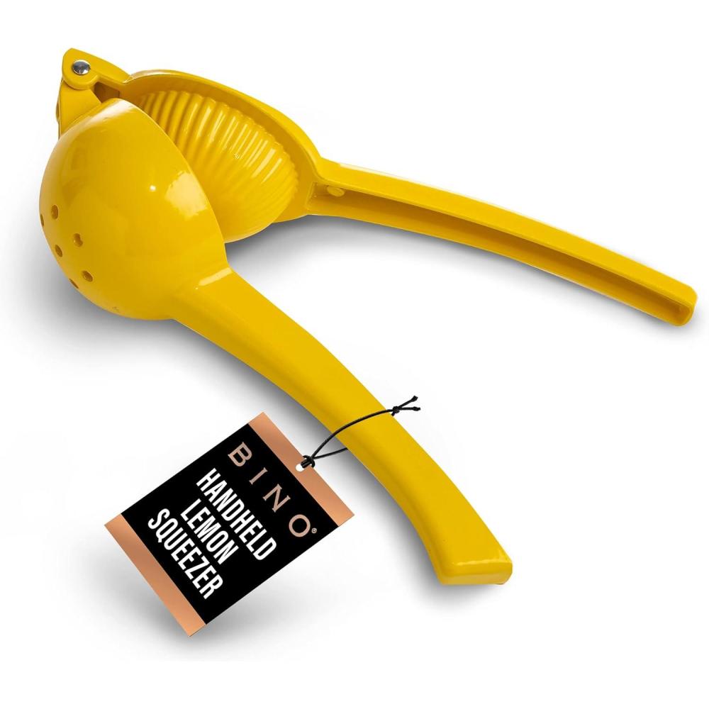 image:imageBINO Aluminum Alloy Lemon Juicer  Yellow  Citrus Squeezer Press  Manual Hand Juicer Tool for Squeezing Fruit Juice  Hand Press Juicing Tool for Lemon amp LIme  Orange Squeezer  Kitchen Tools