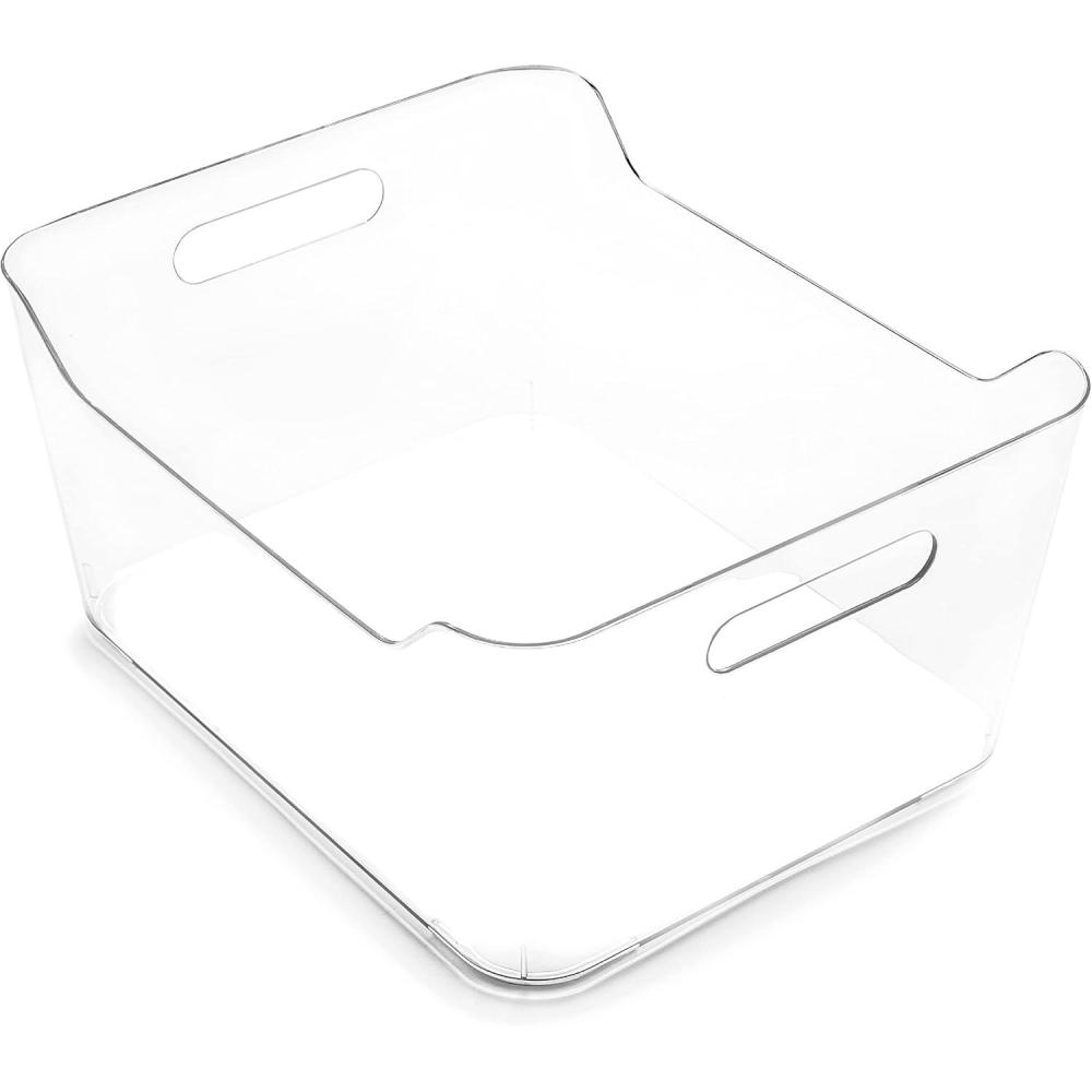 image:imageBINO Plastic Storage Basket XLarge  MultiUse Storage Basket  Rectangular Cabinet Organizer  Baskets for Organizing with Handles  Home amp Office Organization amp Container Storage