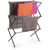 BINO | 3 Tier Foldable Drying Rack – Black | Lightweight Steel Design, Easy Setup & Storage | Portable Steel Design | Laundry Drying Rack | Home Essential