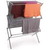 BINO | 3 Tier Foldable Drying Rack – Silver| Lightweight Steel Design, Easy Setup & Storage | Portable Steel Design | Laundry Drying Rack | Home Essential