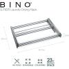 BINO | 3 Tier Foldable Drying Rack – Silver| Lightweight Steel Design, Easy Setup & Storage | Portable Steel Design | Laundry Drying Rack | Home Essential