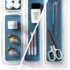 BINO | 4-Piece Drawer Organizer Bin Set – Grey, Small | THE MODULAR+ | Multi-Purpose Storage | Soft-Grip Lining and Non-Slip Rubber Feet | Durable | BPA-Free | Desk Drawer Organizer | Vanity(Navy)