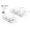 BINO | 7-Section Expandable Plastic Drawer Organizer | Makeup Storage | Space-Saving Makeup Storage | BPA – Free Material | Home Essential | Bathroom Vanity Organizer | Cosmetic