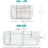 BINO | 7-Section Expandable Plastic Drawer Organizer | Makeup Storage | Space-Saving Makeup Storage | BPA – Free Material | Home Essential | Bathroom Vanity Organizer | Cosmetic