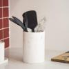 BINO | Kitchen Utensil Holder for Countertop, Matte Marble | Utensils Caddy | Countertop Utensils Holder | Utensil Crocks for Kitchen | Cooking Spatula Crock