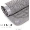 BINO | Loofah Non-Slip Bath Mat for Tub – Grey | Spa-Inspired Comfort, Quick-Drying, Secure Suction Cups | Exfoliating Shower Mat for a Luxurious and Safe Bathing Experience(Light Grey)