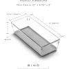BINO | Oblong Plastic Drawer Organizer Bins, Light Grey- 2 Pack | THE ARTISAN+ | Multi-Use Organizer Bins | Soft-Grip Lining and Non-Slip Rubber Feet | Desk Drawer Organizer | Clear Vanity Organizer(Light Grey)