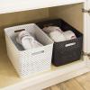 BINO | Plastic Basket, Large – Black – 3 Pack | THE PLAIT COLLECTION | Multi-Use Storage Bins | Durable, Drawer & Cabinet-Friendly | Storage Baskets for Organizing | Pantry & Closet Organizer