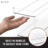BINO | Plastic Storage Bins, Small – Shallow | THE HANDLER COLLECTION | Multipurpose Organizer Bins | Kitchen Pantry Organizers and Storage | Clear Containers for Organizing Home | Freezer Organizer(2PK MEDIUM – 14 x 6 x 4)
