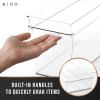 BINO | Plastic Storage Bins, Small – Shallow | THE HANDLER COLLECTION | Multipurpose Organizer Bins | Kitchen Pantry Organizers and Storage | Clear Containers for Organizing Home | Freezer Organizer(2PK LARGE – 14 x 8 x 4)