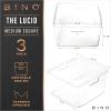 BINO | Plastic Storage Bins, X-Small – 5 Pack | THE LUCID COLLECTION | Multi-Use Built-In Handles BPA-Free Clear Storage Containers | Fridge Organizer | Pantry & Home Organization(3PK – SQUARE)