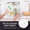 BINO | Plastic Storage Bins, X-Small – 5 Pack | THE LUCID COLLECTION | Multi-Use Built-In Handles BPA-Free Clear Storage Containers | Fridge Organizer | Pantry & Home Organization(3PK – SQUARE)