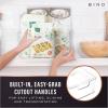 BINO | Plastic Storage Bins, X-Small – 5 Pack | THE LUCID COLLECTION | Multi-Use Built-In Handles BPA-Free Clear Storage Containers | Fridge Organizer | Pantry & Home Organization(2PK – LARGE)