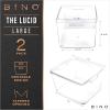 BINO | Plastic Storage Bins, X-Small – 5 Pack | THE LUCID COLLECTION | Multi-Use Built-In Handles BPA-Free Clear Storage Containers | Fridge Organizer | Pantry & Home Organization(2PK – LARGE)