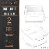 BINO | Plastic Storage Bins, X-Small – 5 Pack | THE LUCID COLLECTION | Multi-Use Built-In Handles BPA-Free Clear Storage Containers | Fridge Organizer | Pantry & Home Organization(2PK – MEDIUM)