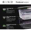 BINO | Produce Saver – 6.8 Cup/1.6L | Fridge Storage Containers for Fruits and Vegetables | Adjustable Air Vent, Removable Basket | BPA-Free Fridge Organizers(15.2 Cup)