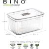 BINO | Produce Saver – 6.8 Cup/1.6L | Fridge Storage Containers for Fruits and Vegetables | Adjustable Air Vent, Removable Basket | BPA-Free Fridge Organizers(6.8 Cup)