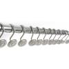 BINO | Shower Curtain Hooks – Matte Black – Set of 12 | Hooks Shower Curtain | Shower Curtain Rings Hooks | Rust Proof Shower Curtain Hooks | Bathroom Shower Hooks for Curtain | Bathroom Essentials(Nickel)