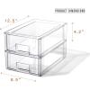 BINO | Stackable Storage Drawers, Small – Clear | THE CRATE COLLECTION | Storage Bins With Drawers | Bathroom Organizers | Under Sink Organizer | Vanity Cabinet Home Organization(Small 2-Pack)