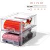 BINO | Stackable Storage Drawers, Small – Clear | THE CRATE COLLECTION | Storage Bins With Drawers | Bathroom Organizers | Under Sink Organizer | Vanity Cabinet Home Organization(Large 2-Pack)