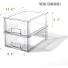 BINO | Stackable Storage Drawers, Small – Clear | THE CRATE COLLECTION | Storage Bins With Drawers | Bathroom Organizers | Under Sink Organizer | Vanity Cabinet Home Organization(Large 2-Pack)