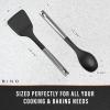 BINO 2-Piece Spoon & Turner Set with Stainless Steel Handles – Black | Heat Resistant BPA-Free Nonstick Cookware | Cooking Mixing & Serving Spoon | Cooking Utensils for Nonstick Cookware