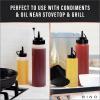 BINO 2-Piece Squeeze Bottles Set – 10 oz + 24 oz | Food Grade Plastic | Squeeze Bottle for Liquids | Plastic Condiment & Sauce Bottles | Cooking Sauce Bottle | Ketchup & Mustard