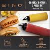 BINO 2-Piece Squeeze Bottles Set – 10 oz + 24 oz | Food Grade Plastic | Squeeze Bottle for Liquids | Plastic Condiment & Sauce Bottles | Cooking Sauce Bottle | Ketchup & Mustard