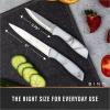 BINO 2-Piece Stainless Steel Paring Knife & Utility Knife with Blade Guards Set – Marble | Sharp Kitchen Knives with Good Grip | Cooking Knives | Peeling & Cutting Fruits & Vegetables | Meal Prep
