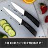 BINO 2-Piece Stainless Steel Paring Knife & Utility Knife with Blade Guards Set – Speckled Black | Sharp Knife Set with Good Grip | Cooking Knives | Peeling & Cutting Fruits & Vegetables | Meal Prep