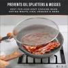 BINO 2-Piece Stainless Steel Splatter Screen with Handle Set – Speckled Black | Oil & Grease Skillet Guards | Bacon Frying Screen Splash Protector | Mesh Splatter Screen | Kitchen Cookware Essentials