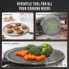 BINO 2-Piece Stainless Steel Splatter Screen with Handle Set – Speckled Black | Oil & Grease Skillet Guards | Bacon Frying Screen Splash Protector | Mesh Splatter Screen | Kitchen Cookware Essentials
