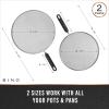 BINO 2-Piece Stainless Steel Splatter Screen with Handle Set – Speckled Black | Oil & Grease Skillet Guards | Bacon Frying Screen Splash Protector | Mesh Splatter Screen | Kitchen Cookware Essentials