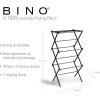 BINO 3-Tier Collapsible Drying Racks | Black | Air Drying & Hanging | Foldable Portable Indoor & Outdoor | Space Saving Clothes Dryer Stand | Home Dorm Apartment Essentials