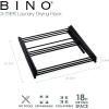 BINO 3-Tier Collapsible Drying Racks | Black | Air Drying & Hanging | Foldable Portable Indoor & Outdoor | Space Saving Clothes Dryer Stand | Home Dorm Apartment Essentials