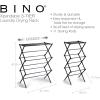 BINO 3-Tier Collapsible Drying Racks | Black | Laundry Foldable Rack | Air Drying & Hanging | Foldable Portable Indoor & Outdoor | Space Saving Clothes Dryer Stand