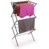 BINO 3-Tier Collapsible Drying Racks | Silver | Air Drying & Hanging | Foldable Portable Indoor & Outdoor | Space Saving Clothes Dryer Stand | Home Dorm Apartment Essentials