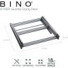 BINO 3-Tier Collapsible Drying Racks | Silver | Air Drying & Hanging | Foldable Portable Indoor & Outdoor | Space Saving Clothes Dryer Stand | Home Dorm Apartment Essentials