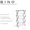 BINO 3-Tier Collapsible Drying Racks | Silver | Air Drying & Hanging | Foldable Portable Indoor & Outdoor | Space Saving Clothes Dryer Stand | Home Dorm Apartment Essentials