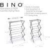 BINO 3-Tier Collapsible Drying Racks | Silver | Laundry Foldable Rack | Air Drying & Hanging | Foldable Portable Indoor & Outdoor | Space Saving Clothes Dryer Stand