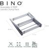 BINO 3-Tier Collapsible Drying Racks | Silver | Laundry Foldable Rack | Air Drying & Hanging | Foldable Portable Indoor & Outdoor | Space Saving Clothes Dryer Stand
