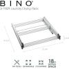 BINO 3-Tier Collapsible Drying Racks | White | Air Drying & Hanging | Foldable Portable Indoor & Outdoor | Space Saving Clothes Dryer Stand | Home Dorm Apartment Essentials