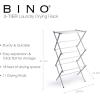 BINO 3-Tier Collapsible Drying Racks | White | Air Drying & Hanging | Foldable Portable Indoor & Outdoor | Space Saving Clothes Dryer Stand | Home Dorm Apartment Essentials