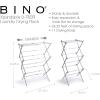 BINO 3-Tier Collapsible Drying Racks | White | Laundry Foldable Rack | Air Drying & Hanging | Foldable Portable Indoor & Outdoor | Space Saving Clothes Dryer Stand