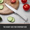 BINO 4-Piece Stainless Steel Steak Knife Set – Speckled White | Small Knives | Sharp Knife Set | Meat Knife Set | Kitchen Dinner Knives | Cutting Knives | Non-Stick & Rust-Resistant Dinner Knives