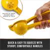 BINO Aluminum Alloy Lemon Juicer – Yellow | Citrus Squeezer Press | Manual Hand Juicer Tool for Squeezing Fruit Juice | Hand Press Juicing Tool for Lemon & LIme | Orange Squeezer | Kitchen Tools