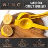 BINO Aluminum Alloy Lemon Juicer – Yellow | Citrus Squeezer Press | Manual Hand Juicer Tool for Squeezing Fruit Juice | Hand Press Juicing Tool for Lemon & LIme | Orange Squeezer | Kitchen Tools