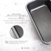 BINO Bakeware Nonstick Baking Pan, 9 x 5 Inch – Gunmetal | Premium Quality Textured Cake Pan with Even-Flow Technology | Dishwasher Safe | Non-Toxic